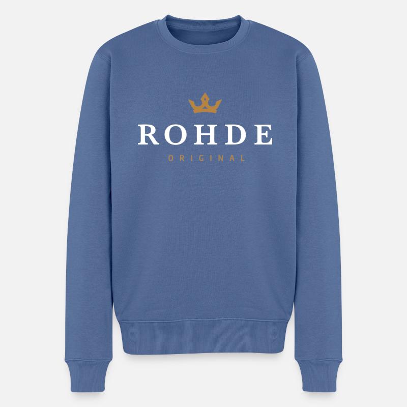 Rohde Original Familienlogo - Männer Premium Bio Pullover - Taubenblau