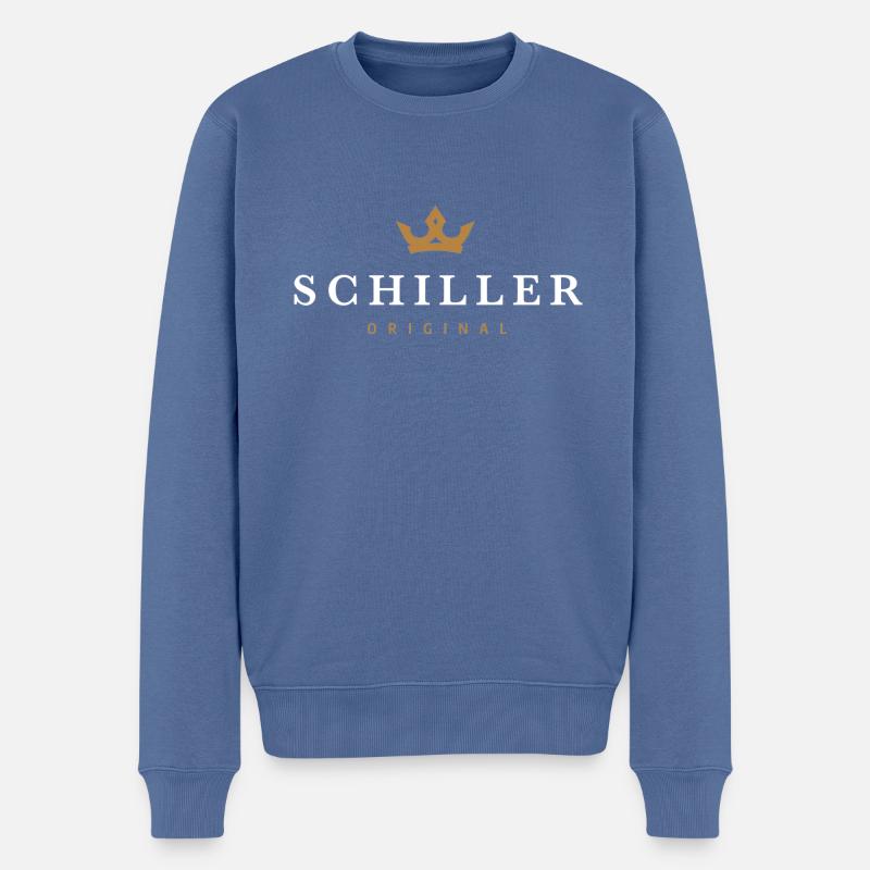 Schiller Original Familienlogo - Männer Premium Bio Pullover - Taubenblau