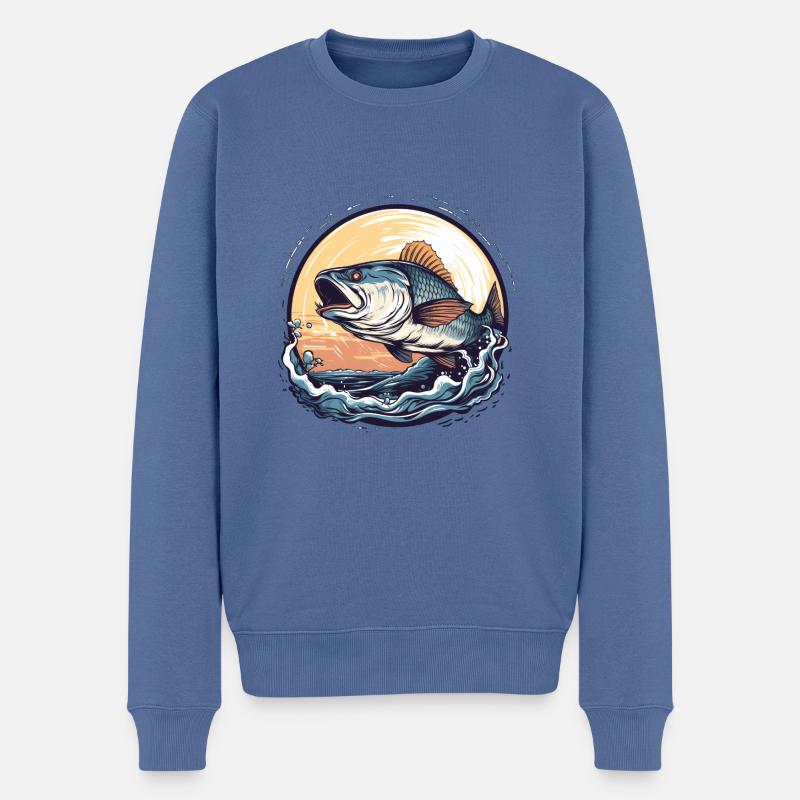 Angler-Edition - Männer Premium Bio Pullover - Taubenblau
