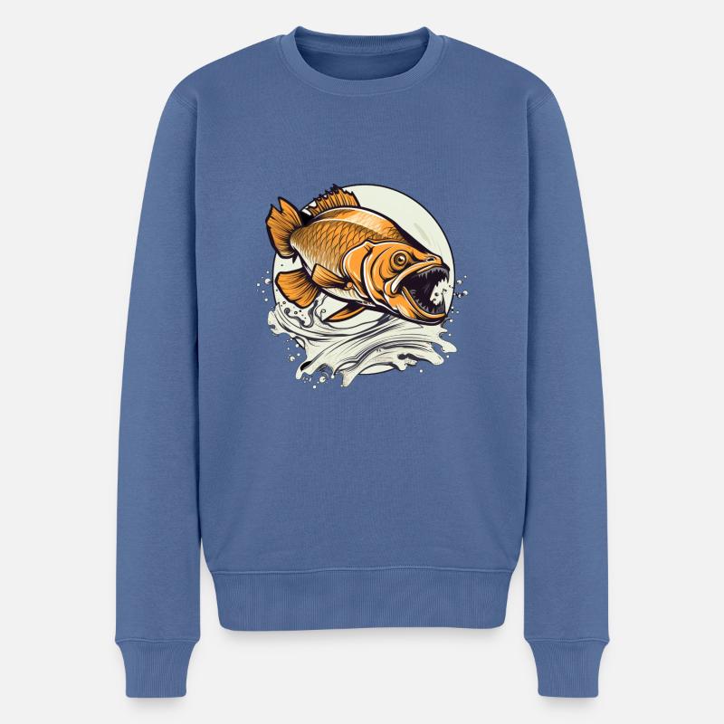 Angler-Edition - Männer Premium Bio Pullover - Taubenblau