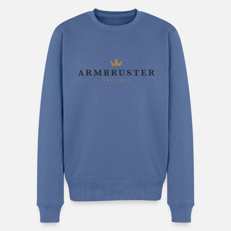 Armbruster Original Familienlogo - Männer Premium Bio Pullover - Taubenblau
