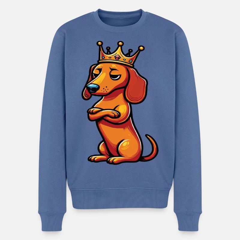 Dackel Dackelbesitzer Dackelhalter Dackelliebhaber - Männer Premium Bio Pullover - Taubenblau