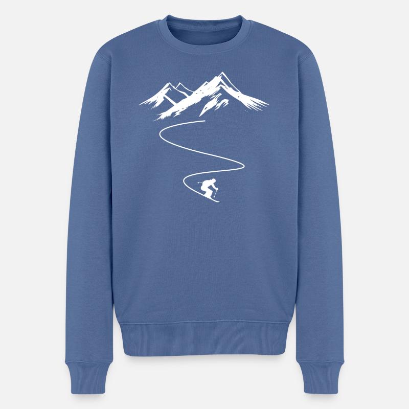 Ski Design - Männer Premium Bio Pullover - Taubenblau
