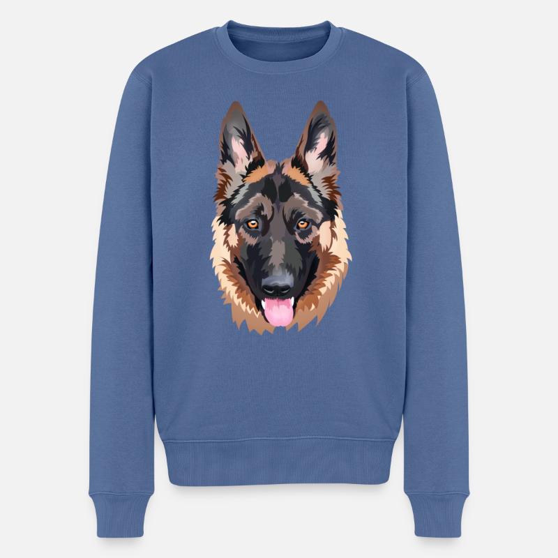 Schäferhund - Männer Premium Bio Pullover - Taubenblau