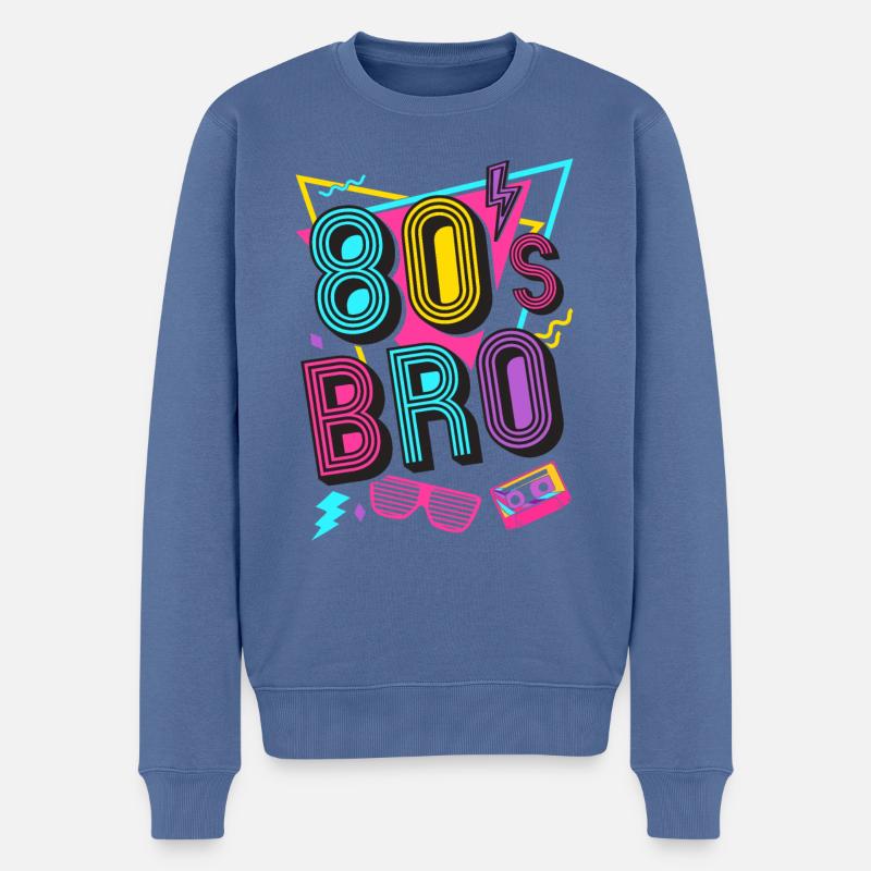 Ich Liebe die 80er - Männer Premium Bio Pullover - Taubenblau