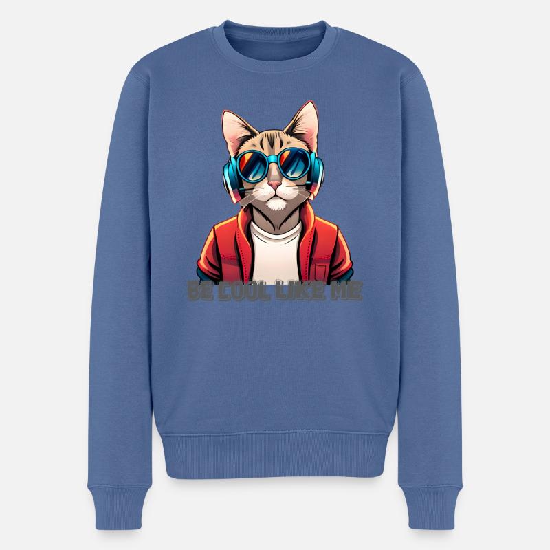 Sois cool comme moi - Pull Premium bio Homme - bleu pigeon