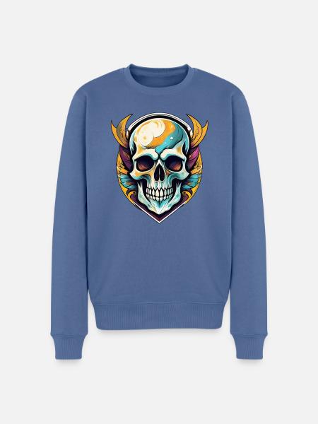 Artistic Skull, Skeleton, Morbid - Men's Premium Organic Jumper - stone blue
