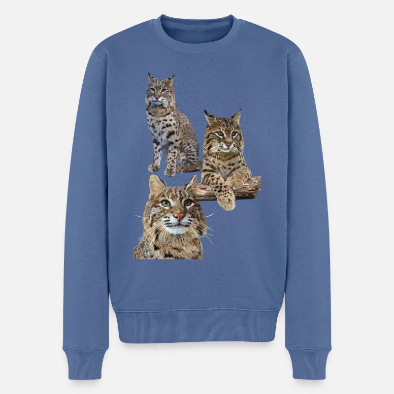 Luchs - Männer Premium Bio Pullover - Taubenblau