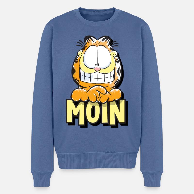 Garfield Moin - Pull Premium bio Homme - bleu pigeon