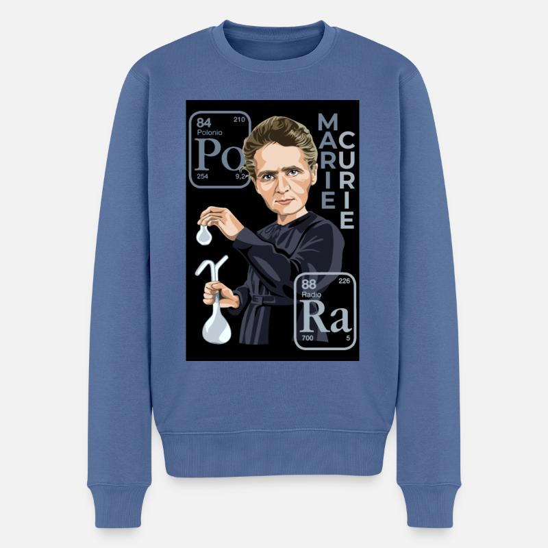 Marie Curie - Pull Premium bio Homme - bleu pigeon