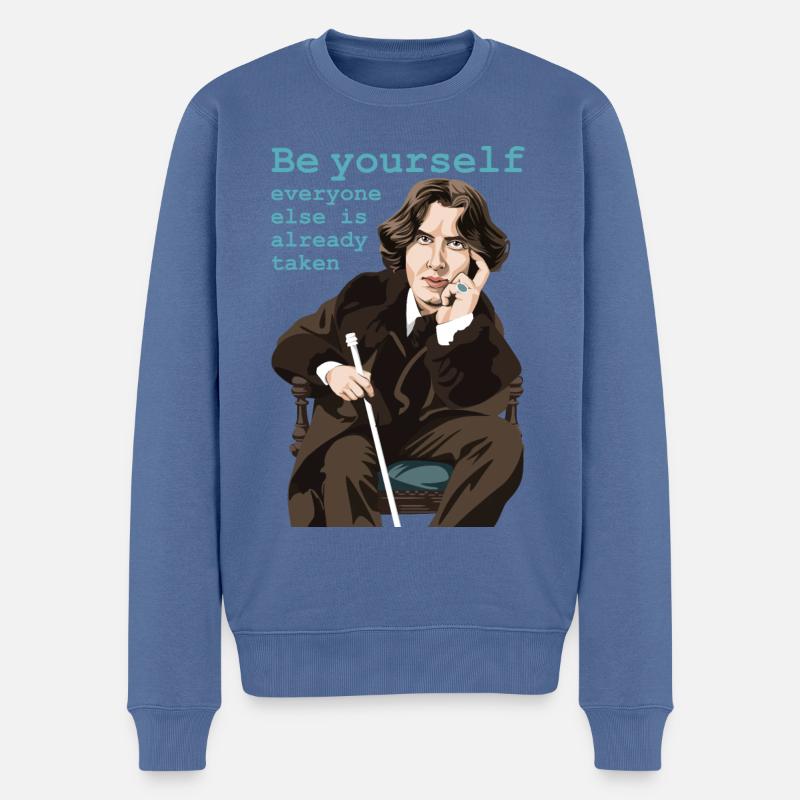 Oscar Wilde - Pull Premium bio Homme - bleu pigeon