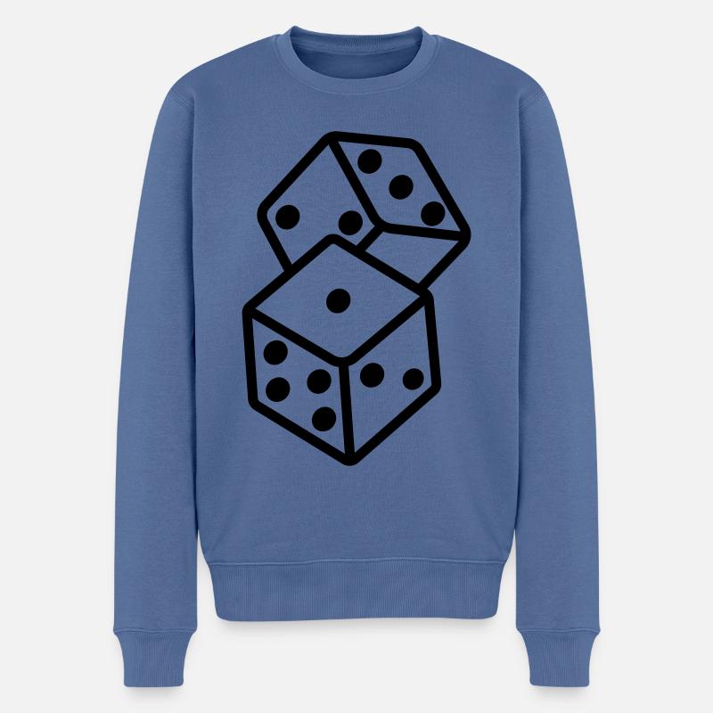 Würfel Casino Symbol - Männer Premium Bio Pullover - Taubenblau
