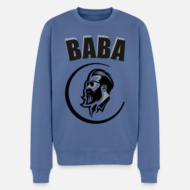 BABA - Männer Premium Bio Pullover - Taubenblau