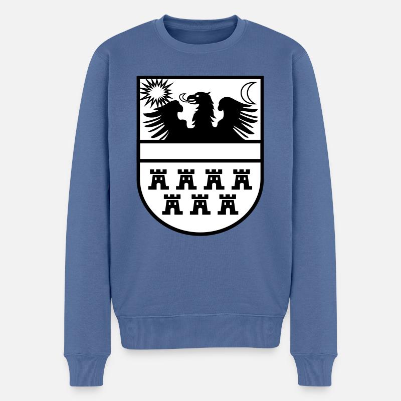 Wappen Siebenbürgen zweifarbig - Männer Premium Bio Pullover - Taubenblau