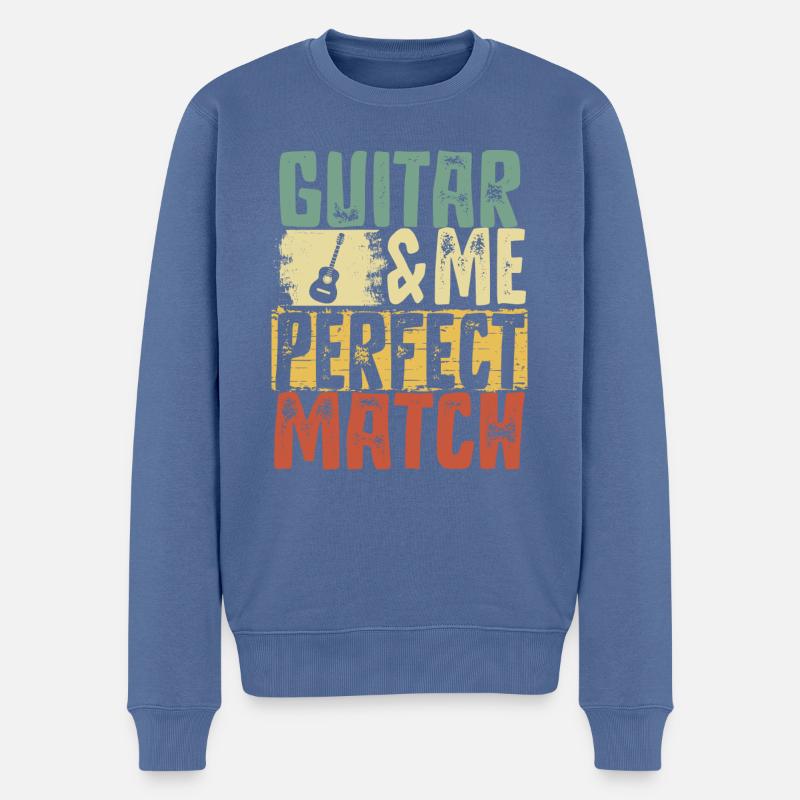 Gitarre und ich - Männer Premium Bio Pullover - Taubenblau