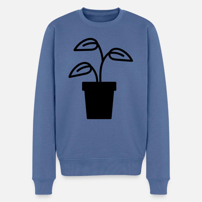 Pflanze Symbole Form - Männer Premium Bio Pullover - Taubenblau