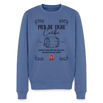 Pied de Vigne - Pull Premium bio Homme - bleu pigeon - Devant - Nico (187cm)