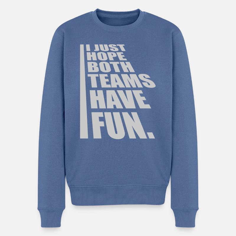 Both Teams Have Fun - Männer Premium Bio Pullover - Taubenblau
