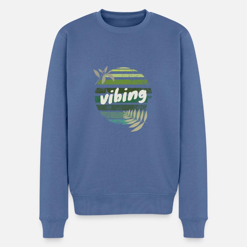 vibing - Pull Premium bio Homme - bleu pigeon