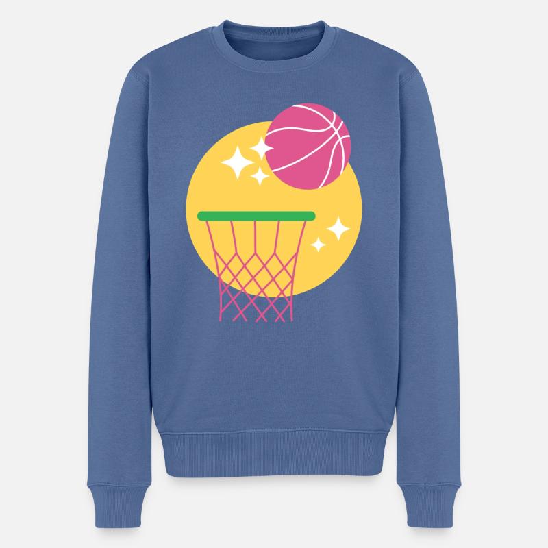 Conception de panier de basket-ball - Pull Premium bio Homme - bleu pigeon