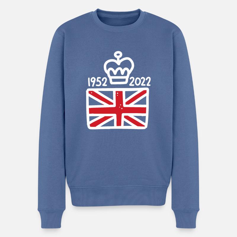 Königin Elisabeth 2 - Männer Premium Bio Pullover - Taubenblau