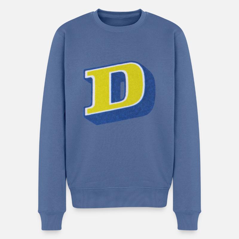 Buchstabe D Typografie - Männer Premium Bio Pullover - Taubenblau