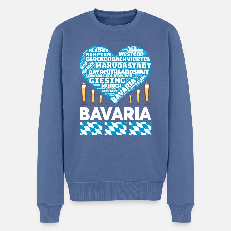 Bayern - Männer Premium Bio Pullover - Taubenblau