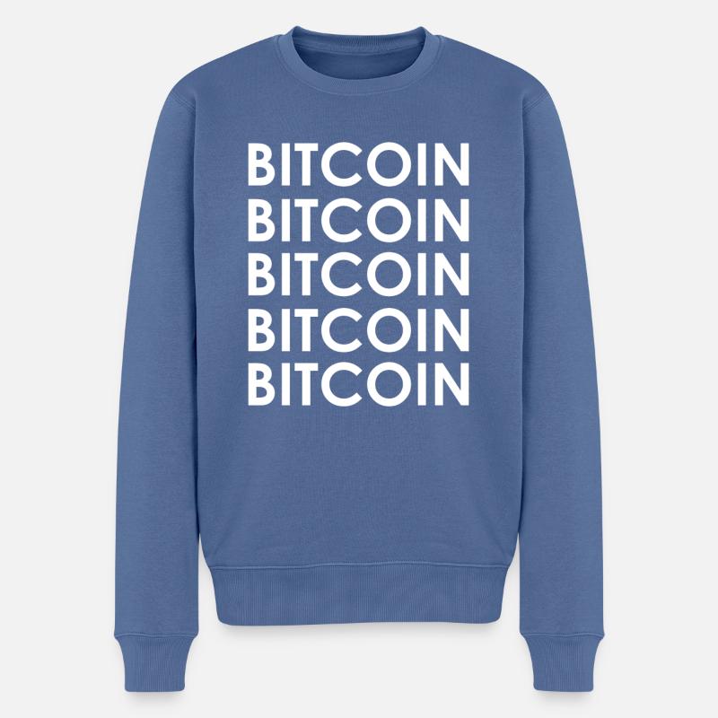 Crypto Bitcoin Trading - Männer Premium Bio Pullover - Taubenblau