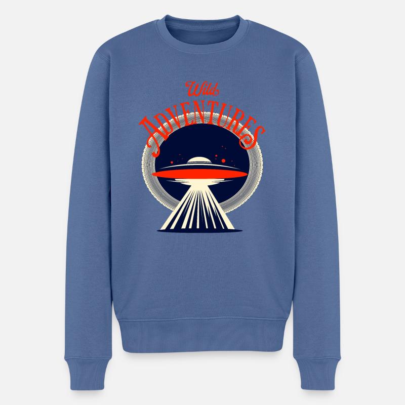 Wild Adventures UFO - Männer Premium Bio Pullover - Taubenblau