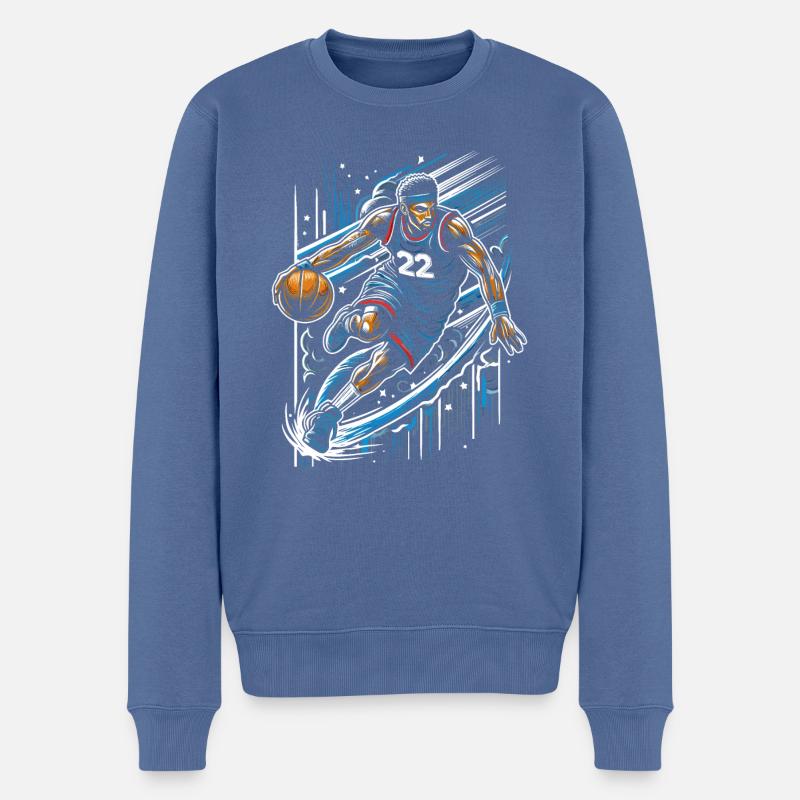 Basketteur - Pull Premium bio Homme - bleu pigeon