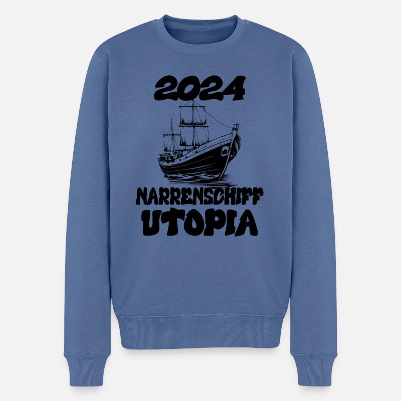 Narrenschiff Utopi, 2024 - Männer Premium Bio Pullover - Taubenblau