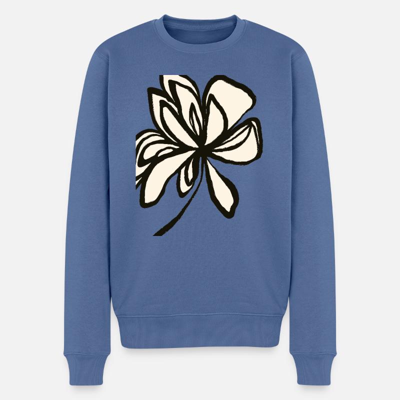 Simplicité florale - design intemporel - Pull Premium bio Homme - bleu pigeon