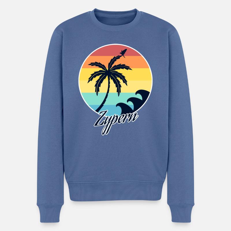 zypern - Männer Premium Bio Pullover - Taubenblau