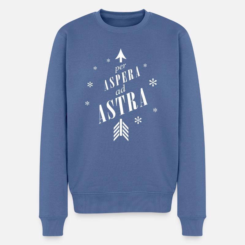 Pour aspera ad astra - Pull Premium bio Homme - bleu pigeon