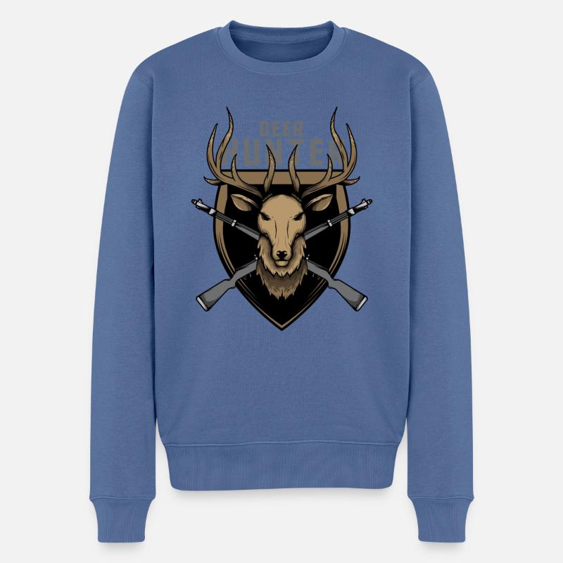 Chasseurs de cerfs - Pull Premium bio Homme - bleu pigeon