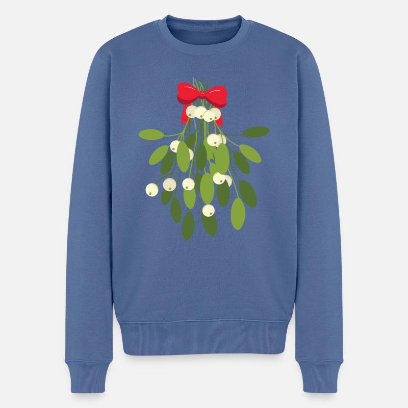 Mistelzweig - Männer Premium Bio Pullover - Taubenblau