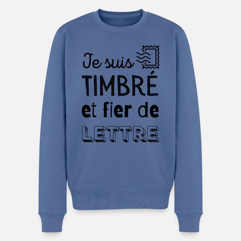 Timbré - Pull Premium bio Homme - bleu pigeon