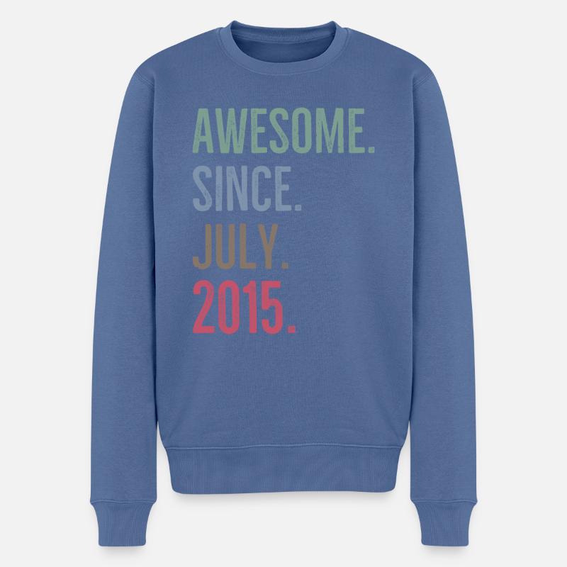 Awesome seit Juli 2015 - Männer Premium Bio Pullover - Taubenblau