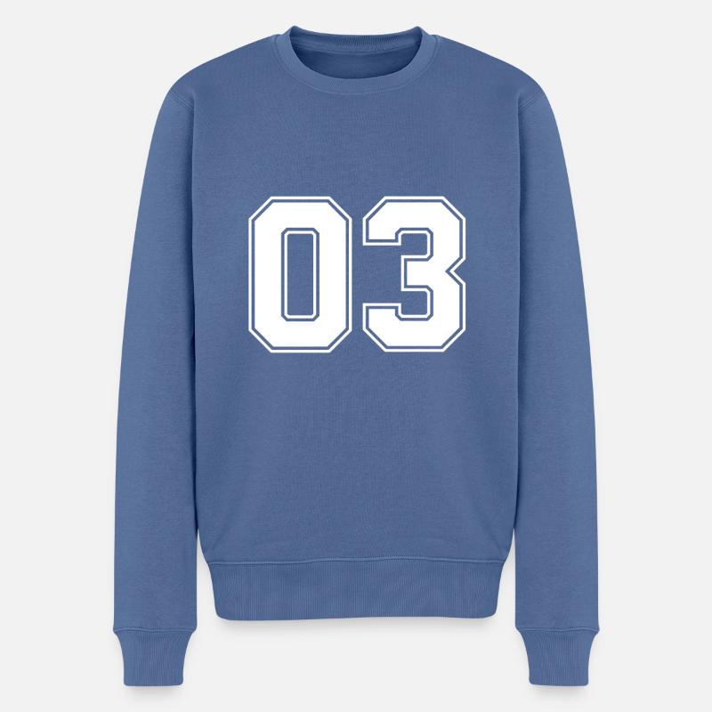 Numéro 03 - Pull Premium bio Homme - bleu pigeon