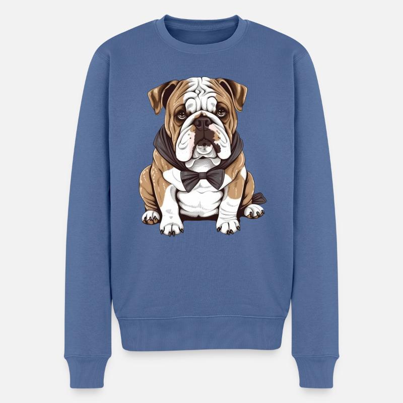Bouledogue français - Pull Premium bio Homme - bleu pigeon