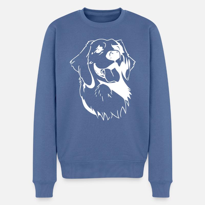 Hund Dog - Männer Premium Bio Pullover - Taubenblau