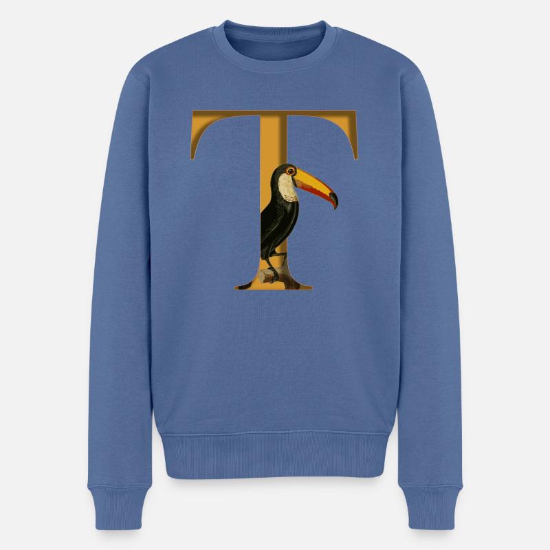 Buchstabe T, Tukan - Männer Premium Bio Pullover - Taubenblau