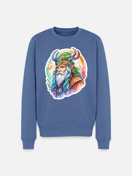 Druide Wasserfarben - Männer Premium Bio Pullover - Taubenblau