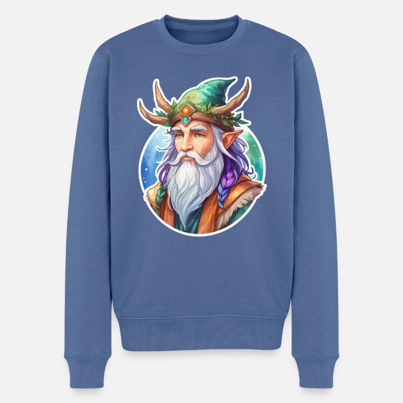 Druide Wasserfarben - Männer Premium Bio Pullover - Taubenblau