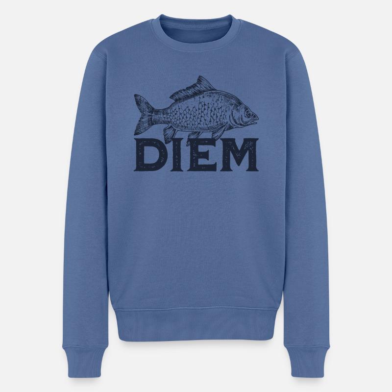 CARPE DIEM - Männer Premium Bio Pullover - Taubenblau
