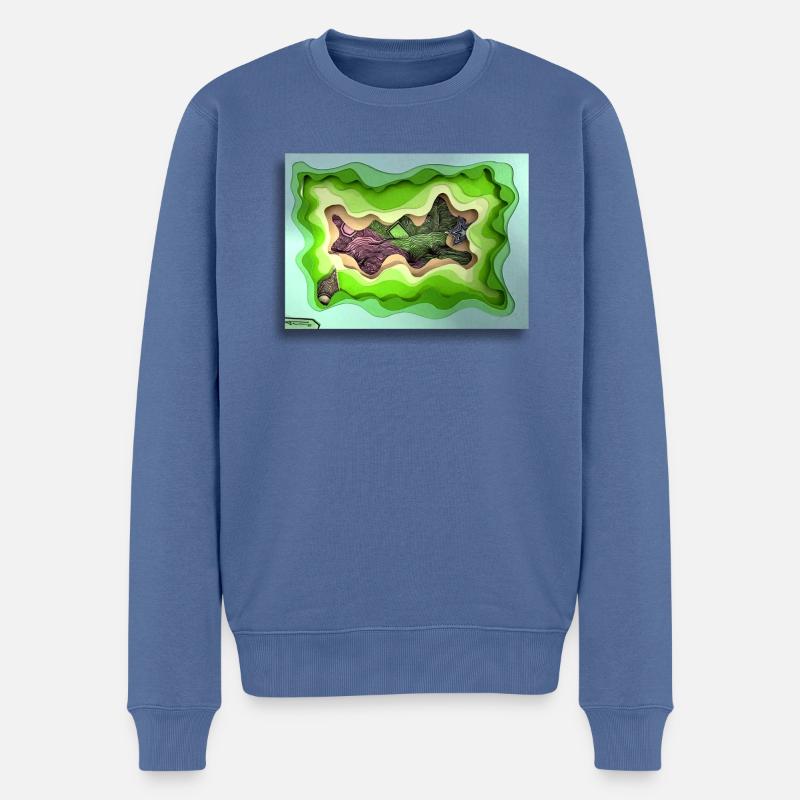 Wonderland - Männer Premium Bio Pullover - Taubenblau