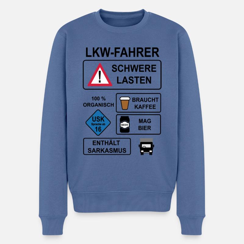 LKW-Fahrer - Männer Premium Bio Pullover - Taubenblau