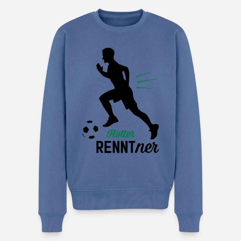 Flotter RENNTner - Fussballer - Männer Premium Bio Pullover - Taubenblau
