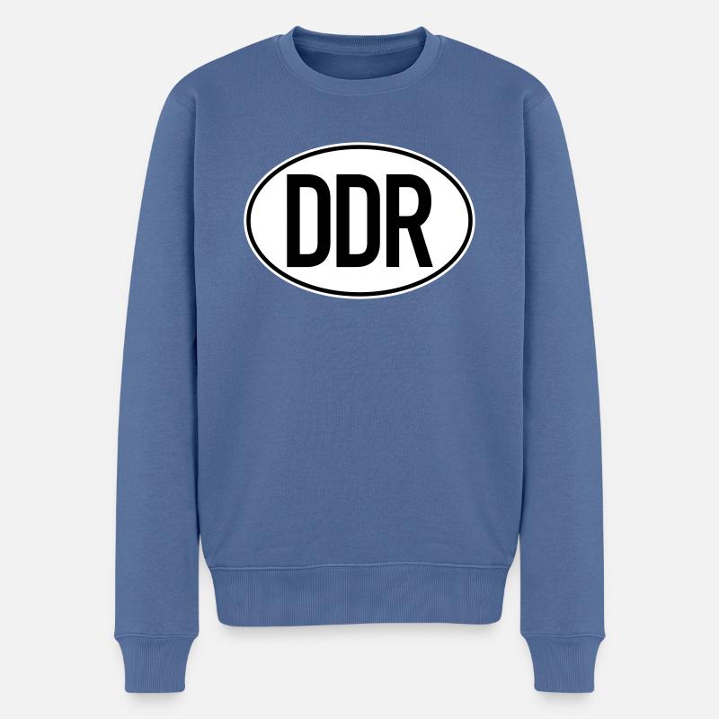 Plaque d’immatriculation DDR (bicolore) - Pull Premium bio Homme - bleu pigeon