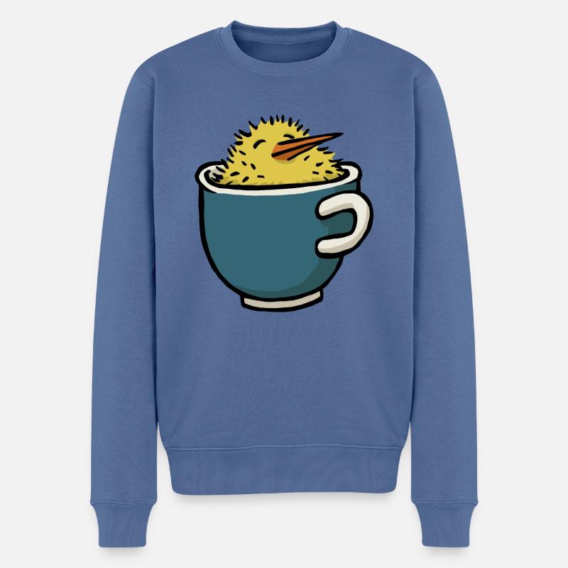 Tassenküken - Männer Premium Bio Pullover - Taubenblau